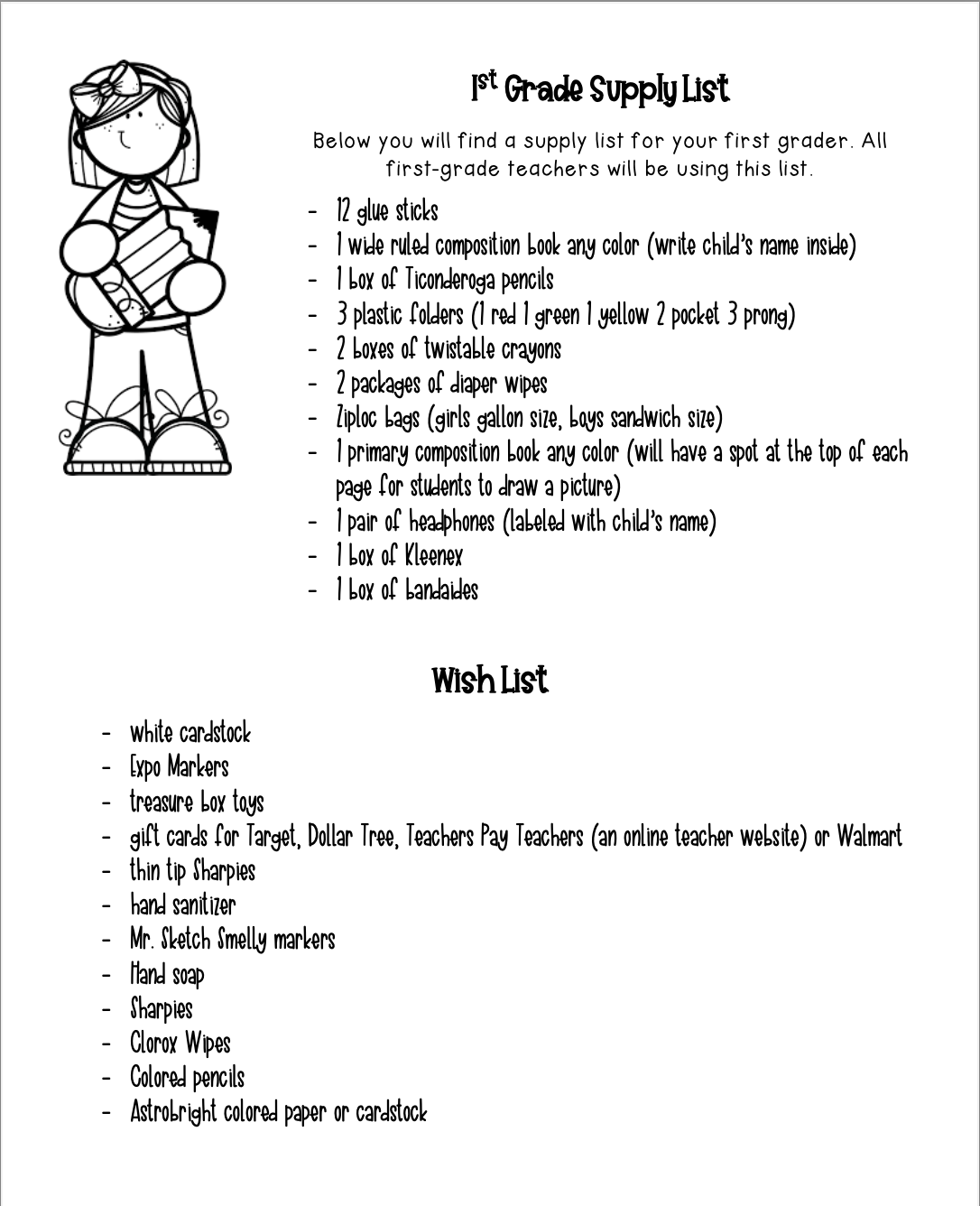 supply list
